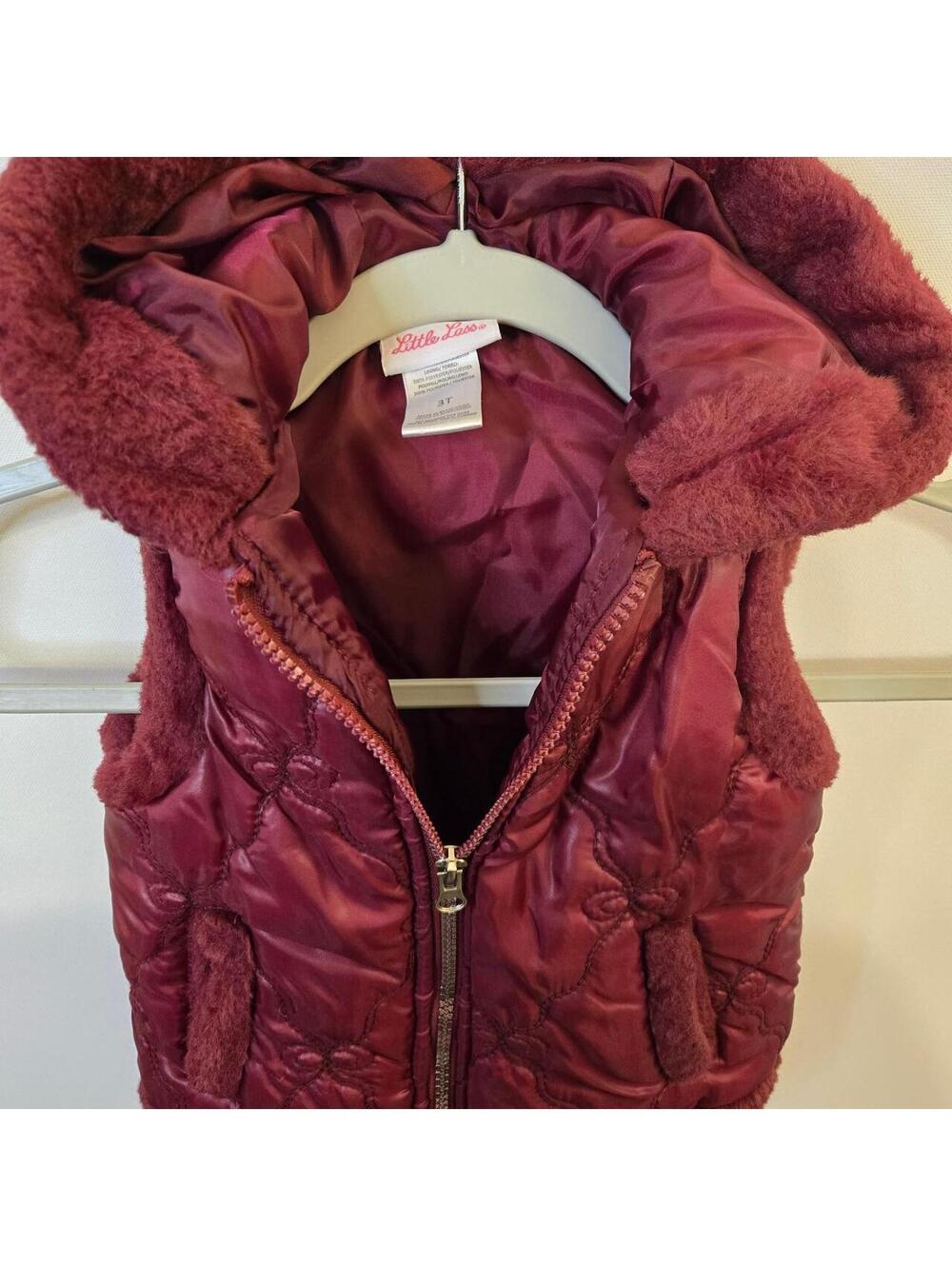 Little Miss Kid's Burgundy and Red Gilet
